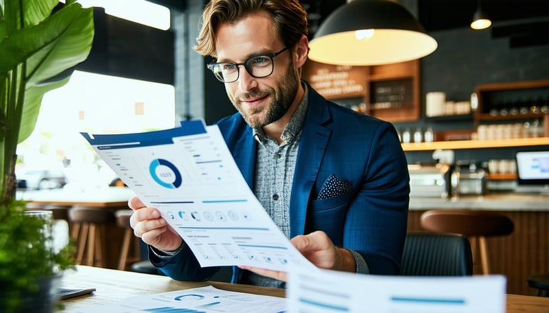 Hospitality business owner reviewing financing options with Equip AI